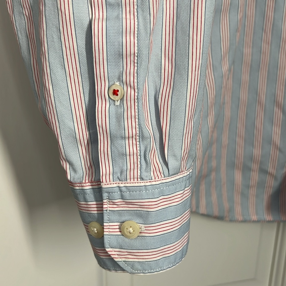 Banana Republic RWB stripe button shirt. Men’s Large - Picture 4 of 7